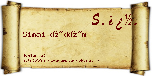 Simai Ádám névjegykártya