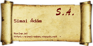 Simai Ádám névjegykártya